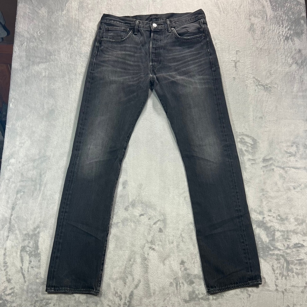 Levi's 501 Original Fit Men's 33x34 Black Faded Button Fly Jeans Casual Modern